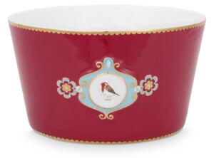 Pip Studio Love Birds snídaňová sada 7 kusů porcelánu, červeno-růžová (Luxusní dárková sada čajová konvice, 2x hrnek, 2x miska, 2x talířek)