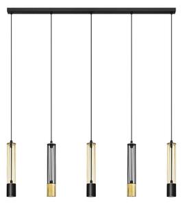 LED Lustr na lanku BARS 5xGU10/4,8W/230V černá/zlatá