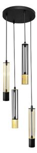 LED Lustr na lanku BARS 4xGU10/4,8W/230V černá/zlatá