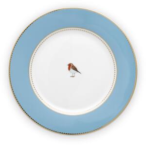 Pip Studio Love Birds talíř Ø 21cm, modrý (snídaňový talíř)