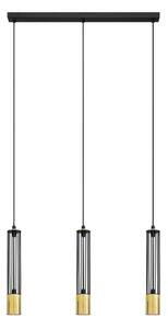 LED Lustr na lanku BARS 3xGU10/4,8W/230V černá/zlatá