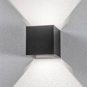 Venkovní nástěnné svítidlo Lindby LED Nivar, hranaté, černé, IP54