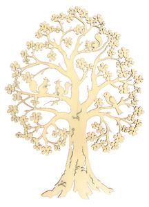 AMADEA Dřevěná dekorace strom s veverkami, výška 27 cm