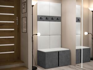 Předsíň Tavasz IV, Barva: beton / beton + černá, Barva látek:: ekokůže Soft 017 (bíla) Mirjan24 5903211136405