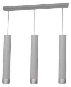 LED Lustr na lanku TUBA 3xGU10/4,8W/230V šedá/lesklý chrom