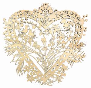 AMADEA Dřevěná ozdoba srdce s květinami 20 cm