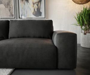 DELIFE Rohová pohovka Lanzo XL 270x180 cm koženka vintage antracitová variabilní lenoška s taburetem 5