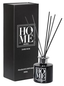 Designový aromatický difuzér Dark Rum s tyčinkami v černé barvě 30 cm