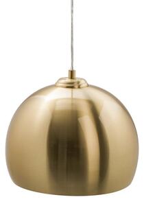 Art deco kulatý závěsný lustr Aurora ve zlaté barvě s kovovým lesklým povrchem a tvarem nedokončené koule 30 cm