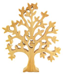AMADEA Dřevěný strom se sovou, masivní dřevo, výška 17x20,5x2 cm
