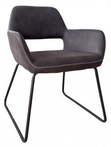 Retro designová šedá židle Pala s područkami 79cm