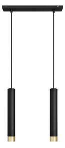 LED Lustr na lanku TUBA 2xGU10/4,8W/230V černá/zlatá