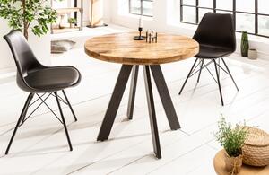 Industriální designový kulatý jídelní stůl Ivar z masivu 80 cm