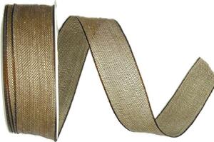 Bavlněná stuha CHANCE NATURAL BROWN hnědá 25mm x 3m (6,-Kč/m)