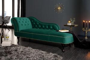 Moderní lenoška Chesterfield v zelené barvě