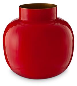Pip Studio mini kovová váza 10cm, červená (Oválná váza Metal, červená)