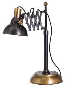Industriální černá kovová pracovní lampa Estrada s mosaznými prvky 49cm