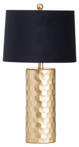 Art-deco lampa Alminar II se zlatým reliéfním podstavcem a černým sametovým stínítkem 62cm