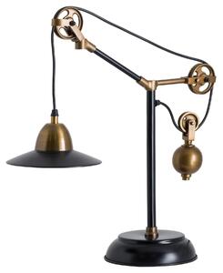 Industriální černá kovová lampa Brooklyn s mosaznými prvky 43cm