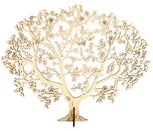 AMADEA Dřevěný 3D strom, přírodní, 24 cm
