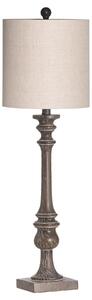 Vintage vysoká stolní lampa Pedrido z pryskyřice s tmavošedým stínítkem 82cm