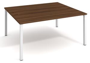 Dvojstůl pracovní rovný 160×160 cm - Hobis Uni USD 1600 Dekor stolové desky: šedá, Barva nohou: bílá