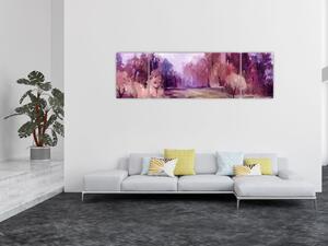 Obraz - Podzimní krajinomalba (170x50 cm)