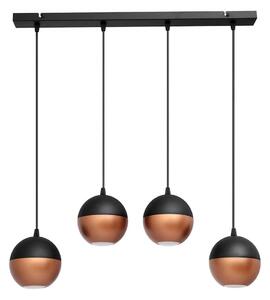LED Lustr na lanku MIDWAY 4xGU10/4,8W/230V černá/měděná