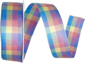 Stuha taftová MULTICOLORE BLUE kostkovaná 25mm x 3m (8,-Kč/m)