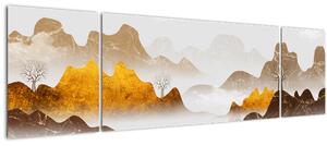 Obraz - Hory v mlze (170x50 cm)