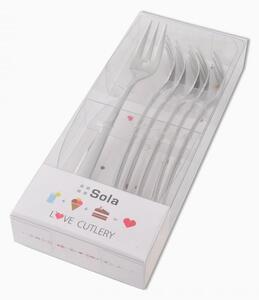 Sola - Vidlička na moučník se srdíčkem 6 ks sada – Love Cutlery (116605)