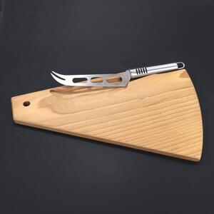 AMADEA Dřevěné prkénko na sýr s nožem na sýr, masivní dřevo, 33x21x1,5 cm