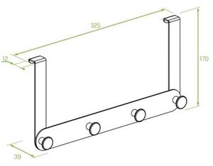 Laveo Miri, 4-háčkový věšák na ručníky, chromová, LAV-ALM_015S