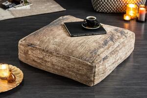 Moderní nízký čalouněný taburet Prakka v zemitých tónech 70cm
