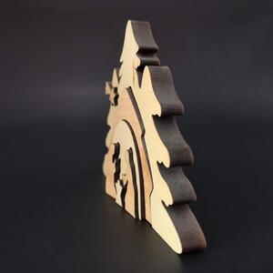 AMADEA Dřevěný betlém odstupňovaný, masivní dřevo dvou druhů dřevin, 13x10x1,1 cm