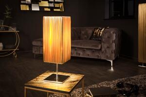 Moderní stolní lampa Paris s látkovým stínítkem zlaté barvy 43cm