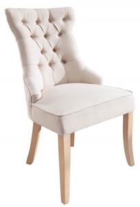Chesterfield jídelní židle Torino s chesterfield prošíváním v bílé barvě a klepadlem 96cm