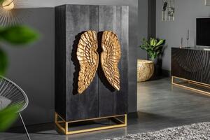 Art-deco šatní skříň Seraphic s andělskými křídly z masivního dřeva 140cm