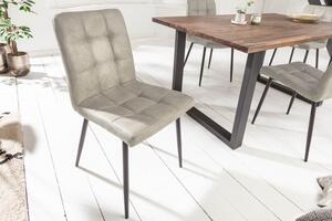 Designová čalouněná jídelní židle Modena z mikrovlákna v šedé barvě 87cm