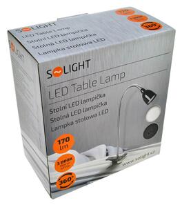 LED stolní lampička, 2,5W, 3000K, černá, clip Solight WO33-BK