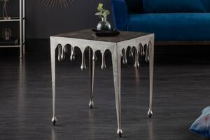 Art-deco příruční stolek Liquid Line stříbrný 50cm