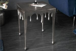 Art-deco příruční stolek Liquid Line stříbrný 44cm