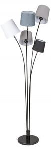 Moderní stojací lampa Elegans z kovu s pěti stínítky 176cm