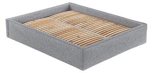 Maison de Rêve Šedá čalouněná dvoulůžková postel ALVAR L 180 x 200 cm s úložným prostorem