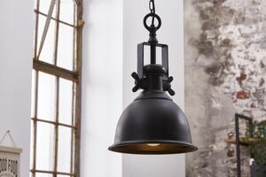 Industriální závěsná lampa Castor v černé barvě z kovu 45cm
