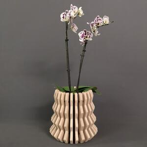 AMADEA Dřevěný obal na květináč harmonika 2 masivní dřevo 22 x 22 cm, dřevěný květináč