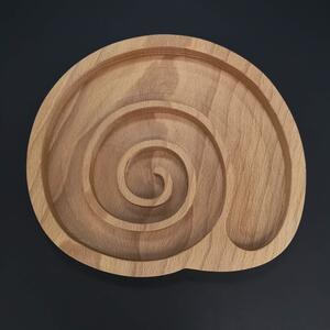 AMADEA Dřevěná miska ve tvaru ulity, masivní dřevo, rozměr 22,5x20,5x2 cm