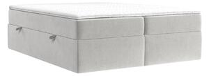 Maison de Rêve Světle béžová sametová postel boxspring ASH 200 x 200 cm