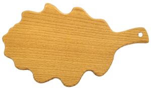 AMADEA Dřevěné prkénko ve tvaru dubového listu, masivní dřevo, 27x15,5 cm