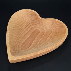 AMADEA Dřevěná miska ve tvaru srdce, masivní dřevo, rozměr 25x25x4,5 cm